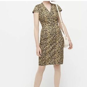 J. Crew V-neck Sheath Dress in Leopard Print